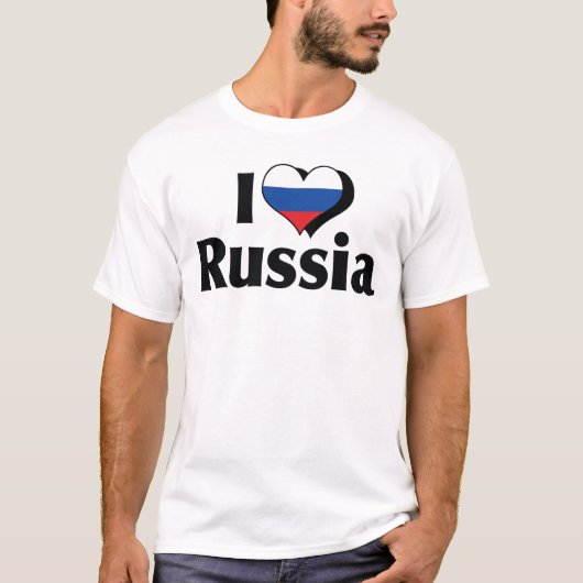ロシア国旗のシャツが大好き Tシャツ (正面)