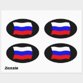 ロシア国旗のシール 楕円形シール (シート)