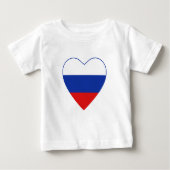 ロシア国旗のハートTシャツ ベビーTシャツ (正面)