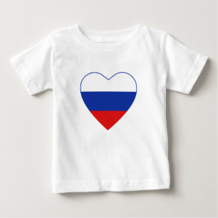 ロシア国旗のハートTシャツ ベビーTシャツ