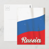 ロシア国旗のヴィンテージ旅行ポスター ポストカード (正面/裏面)