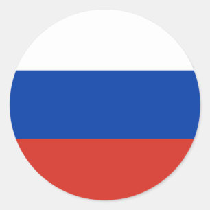ロシア国旗の丸いシール ラウンドシール