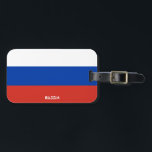 ロシア国旗の愛国心 ラゲッジタグ<br><div class="desc">ロシア国旗愛国的な荷物札とロシア国旗がラベルの片側に印刷された。フォントと書の国の名鮮やか前は、下部のデザインに統合されている。文字は「it!」機能を使カスタマイズ用して完全にカスタマイズ可能。情報の他の側のラベルはあなたの情報のために予約されている。この愛らしいロシアの荷物タグは、あなたの旅行バッグのための完璧な仲間であり、任意の大事な行事のための素敵な贈り物。©世界の国</div>