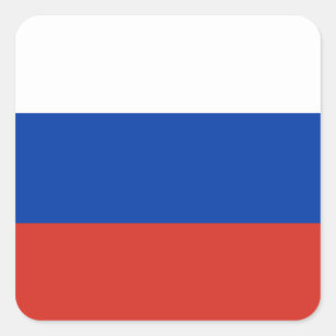ロシア国旗の正方形のステッカー スクエアシール