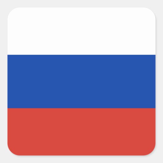 ロシア国旗の正方形のステッカー スクエアシール (正面)