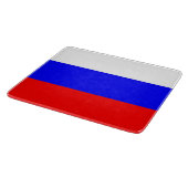 ロシア国旗を持つ小さなガラス板 カッティングボード (角)