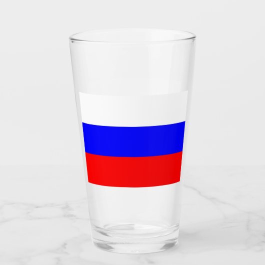 ロシア国旗を持つ愛国的なガラス杯 タンブラーグラス (正面)