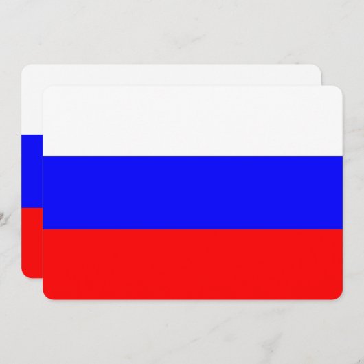 ロシア国旗を持つ愛国的招待状 招待状 (正面/裏面)