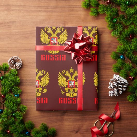 ロシア国旗インペリアルイーグル正ロシアの統 ラッピングペーパー (クリスマスギフト)