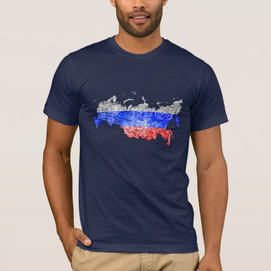 ロシア国旗カラーマップTシャツ Tシャツ (正面)