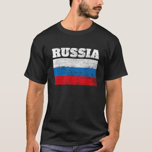 ロシア国旗クールデザインギフトアイディアTシャツ Tシャツ (正面)