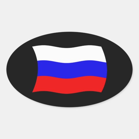 ロシア国旗ステッカー 楕円形シール (正面)
