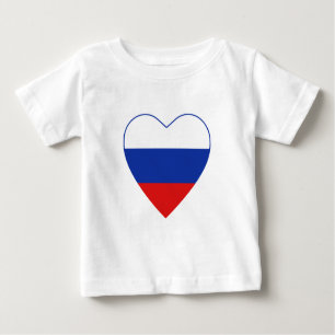 ロシア国旗ハートTシャツ ベビーTシャツ