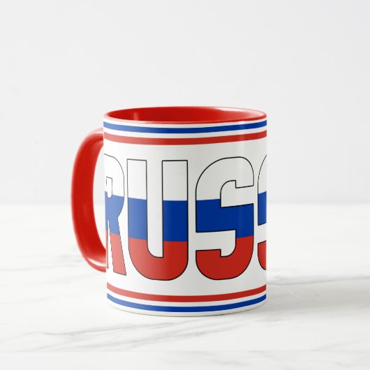 ロシア国旗愛国コーヒー マグカップ (正面左)