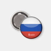 ロシア国旗&アジア – 旅行/スポーツファン マグネット (正面/裏面)