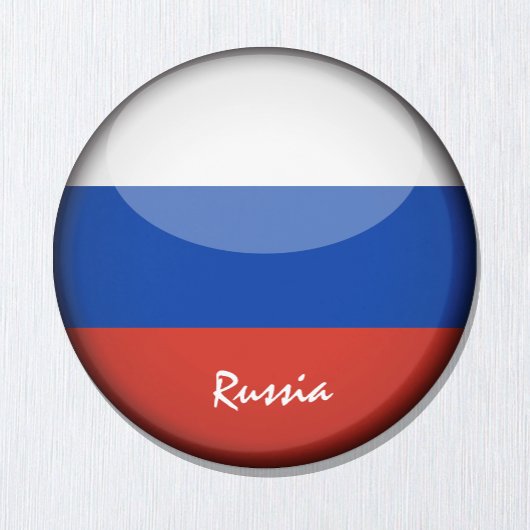 ロシア国旗&アジア – 旅行/スポーツファン マグネット