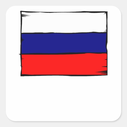 ロシア国旗 スクエアシール (正面)