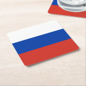 ロシア国旗 スクエアペーパーコースター (アングル)