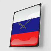 ロシア国旗 スクエア壁時計 (傾斜)