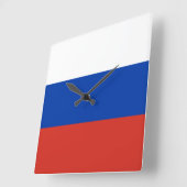 ロシア国旗 スクエア壁時計 (傾斜)