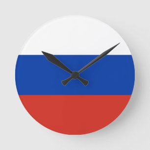 ロシア国旗 ラウンド壁時計