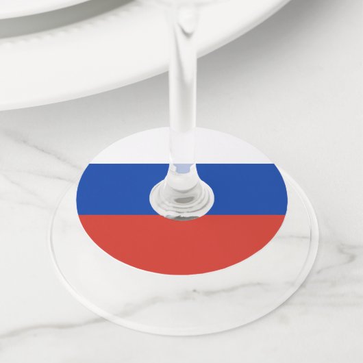ロシア国旗 ワイングラスタグ (クローズアップ)