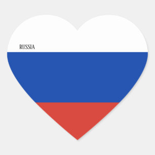 ロシア国旗、愛国心 ハートシール