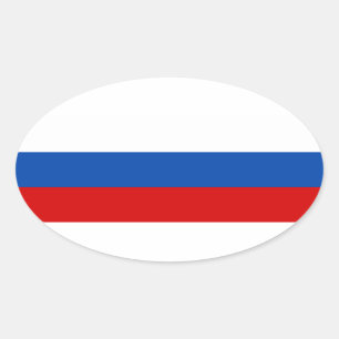 ロシア国旗 楕円形シール