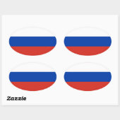 ロシア国旗/赤白青 楕円形シール (シート)