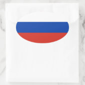 ロシア国旗/赤白青 楕円形シール (バッグ)