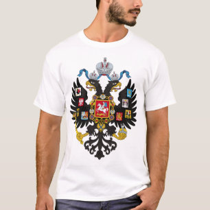 ロシア帝国の二重頭のワシのワイシャツ Tシャツ