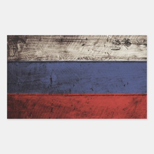 ロシア旧木目国旗 長方形シール (正面)