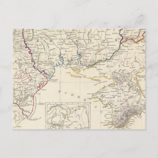 ロシア欧州Part VIII指数マップ付き ポストカード (正面)