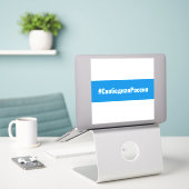 ロシア民主ロシアの主義 – ホワイトブルー国旗 シール (デスク上のノートパソコン)