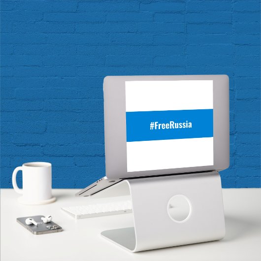 ロシア民主英語 – ホワイトブルーホワイト国旗 シール