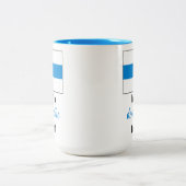 ロシア民主英語 – ホワイトブルーホワイト国旗 ツートーンマグカップ (中央)