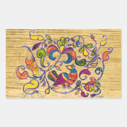 ロシア産の北鳥 長方形シール (正面)