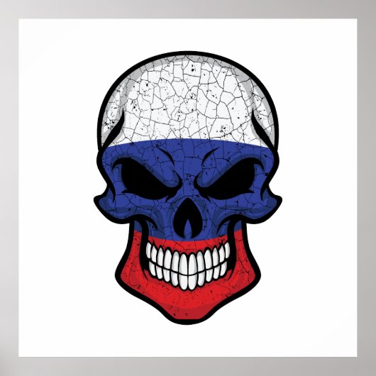ロシア笑顔スカル国旗 ポスター (正面)