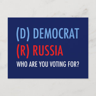 ロシア総選挙で民主党RにD票をおもしろい付ける ポストカード
