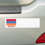 ロシア語の名前のアルメニアの旗 バンパーステッカー (車上)