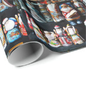 ロシア語サンタ ラッピングペーパー (ロールコーナー)