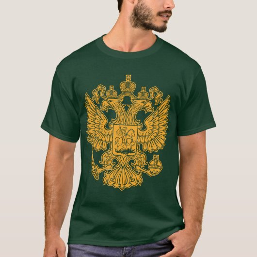 ロシア連邦のロシアのな紋章付き外衣 Tシャツ (正面)