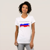 ロシア連邦の国旗の地図の形の記号 Tシャツ (正面フル)