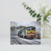 ロシア鉄道機関車 ポストカード (スタンド正面)