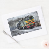 ロシア鉄道機関車 長方形シール (封筒)