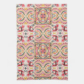 ロシア風ボホシックな柄 キッチンタオル (縦)