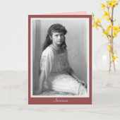 ロシア1914年のアナスタシアNikolaevna大公妃 カード (黄色い花)