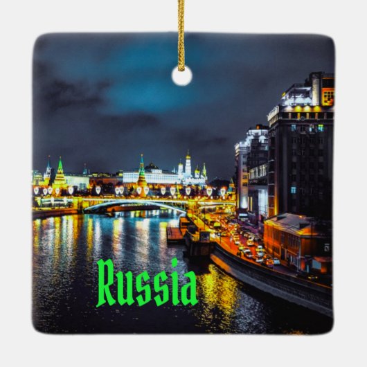 ロシア、またロシアのはモスクワ連合（夜） セラミックオーナメント (裏面)