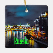 ロシア、またロシアのはモスクワ連合（夜） セラミックオーナメント (正面)