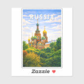 ロシア イラスト 旅行 アート ヴィンテージ シール (シート)